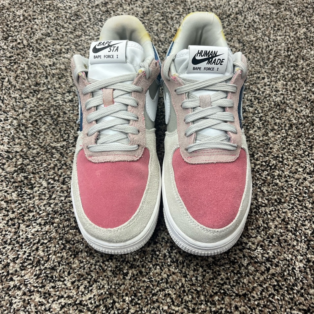 Size- 7 Nike x Bape x Human Made Air Force one low sneakers mens